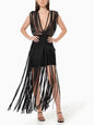 Midnight Fringe Maxi Dress