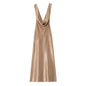 Luxurious Long Backless Satin Dress