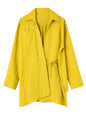 Linen Wrap Shirt & Wide-Leg Pant Set – Chartreuse Chic