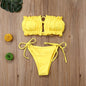 Ruffle Edge Bandeau Bikini Set – Multiple Colors