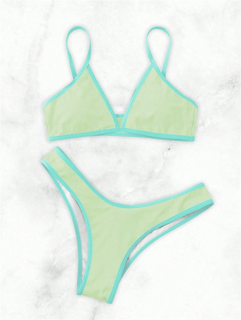 ColorPop Contrast Trim Bikini Set