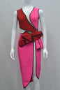 Stunning Chic and Sexy Color Blocking Sleeveless Dress with Cut-outs  Design Details  and Assymetric Hemline