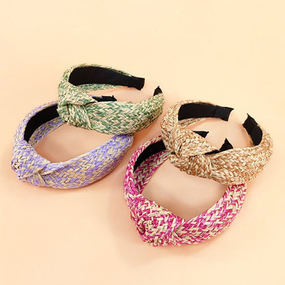 Colorful Sweet Romance Braided Straw Headbands