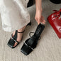 Nova Double-Hoop Block-Heel Slides