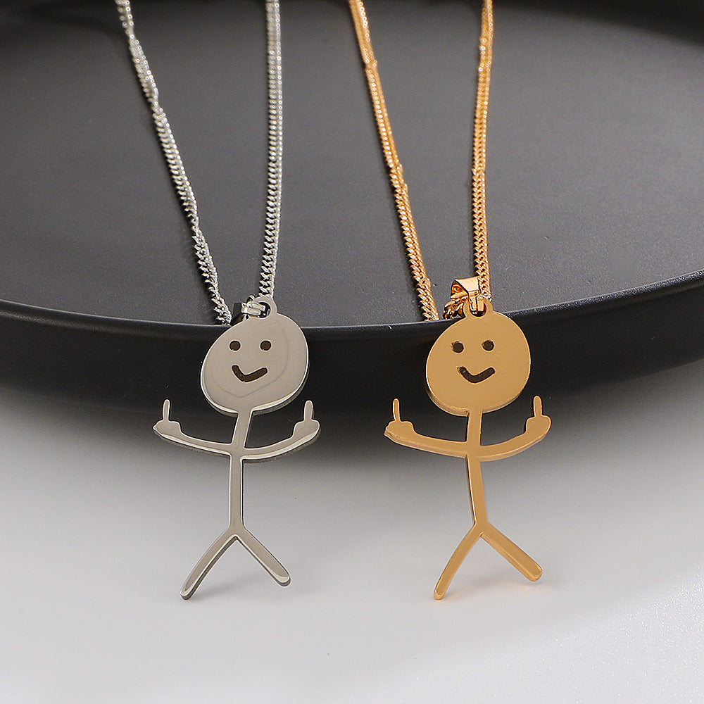 "The Middle Finger" Stainless Steel Necklace