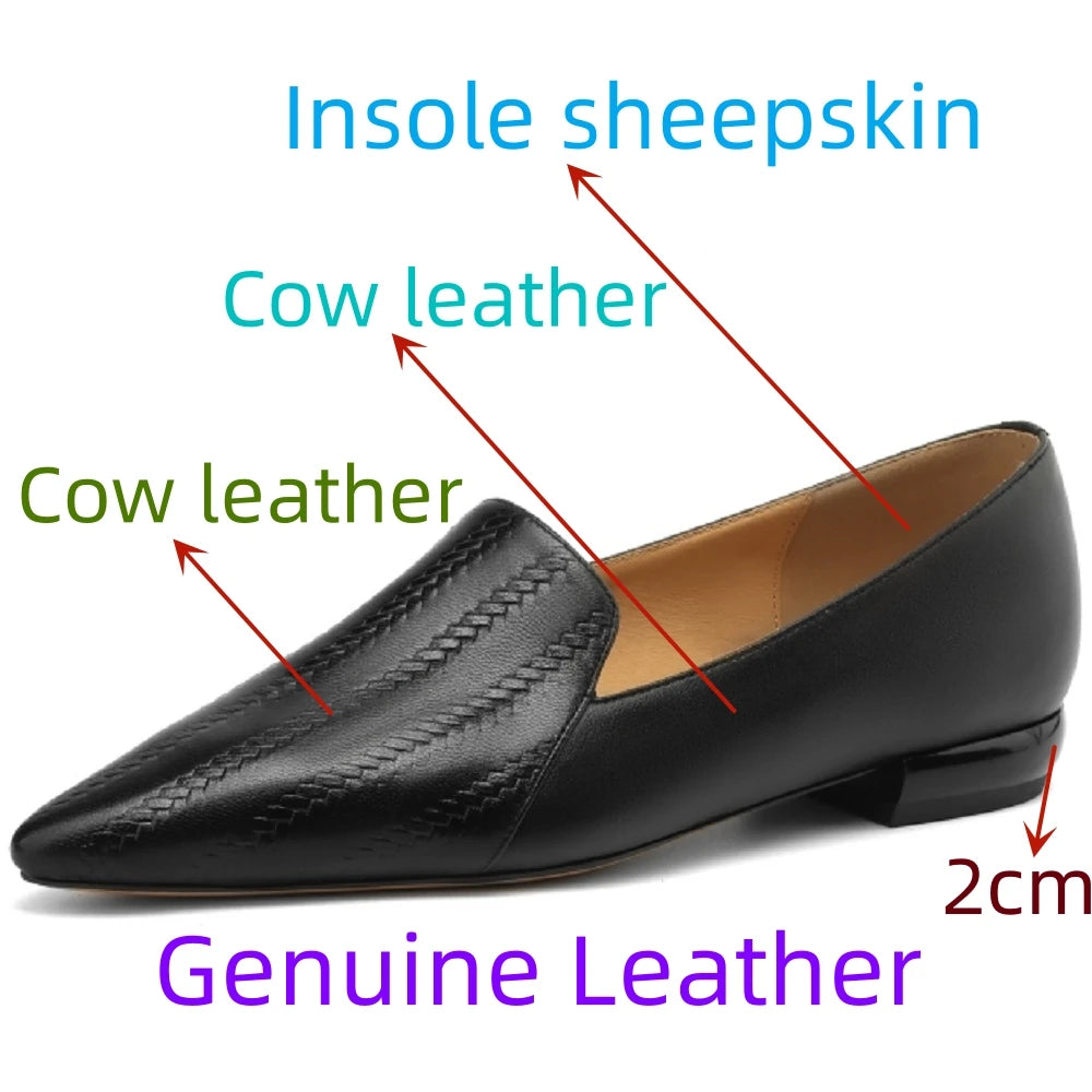 Adriana Hand-Woven Pointed-Toe Leather Loafer