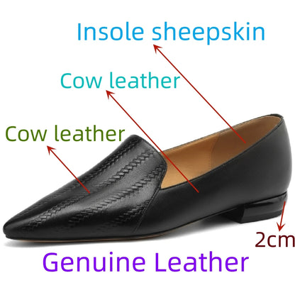 Adriana Hand-Woven Pointed-Toe Leather Loafer