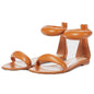 Aura Puff-Strap Leather Flat Sandals