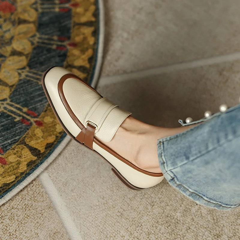 Monica Two-Tone Leather Penny Loafers