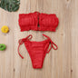 Ruffle Edge Bandeau Bikini Set – Multiple Colors