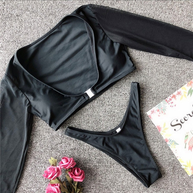 Sun Kissed Long Sleeve Brazilian Bikini Set
