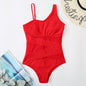 Asymmetrical Mesh Panel One-Piece Swimsuit