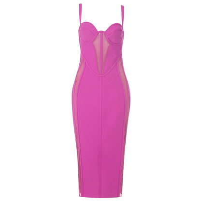 Sexy Bodycon Bandage Dress with Sheer Panels