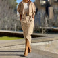 Stylish Women's Long Sleeve Cropped Jacket and Wrap Around Suit Skirt