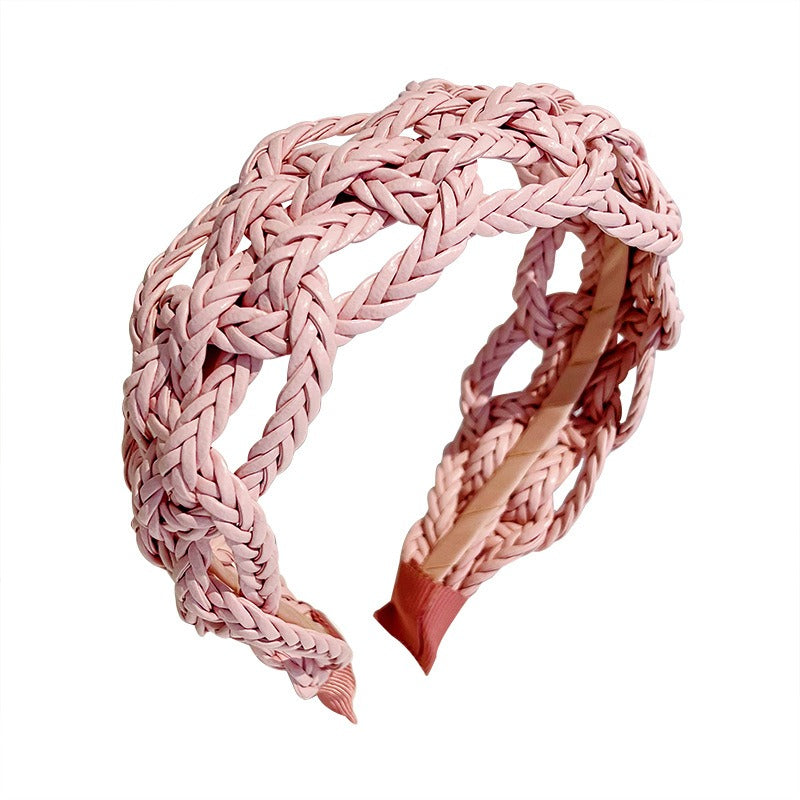 Cute Bohemian Bliss Braided Headbands in  Leather Like Fabric, Multiple Colors Options