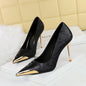 Catherine “Coronet Jacquard” Gold-Tip Stiletto Pumps-Multiple Colors