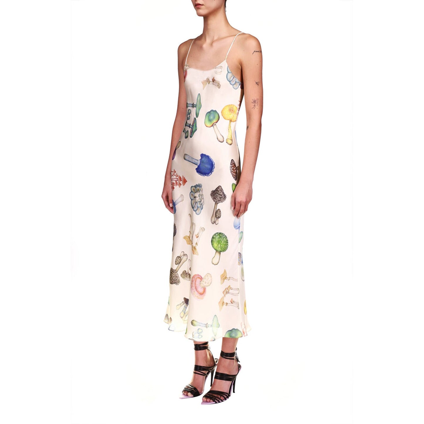 Whimsical Mushroom Print Slip Dress – Quirky Meets Elegant