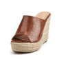 Croc-Effect Espadrille Wedge Mule – Slip-On Platform Sandals
