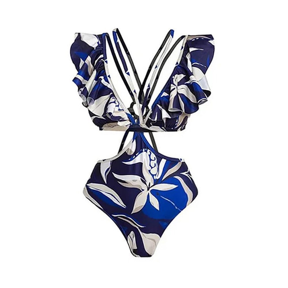 One-piece Cut-out Swimsuit & Matching Thigh-High Split Cover-up