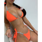 Chic Diamond-Embellished Bikini Set – Black, Bridal White, Yellow & Orange
