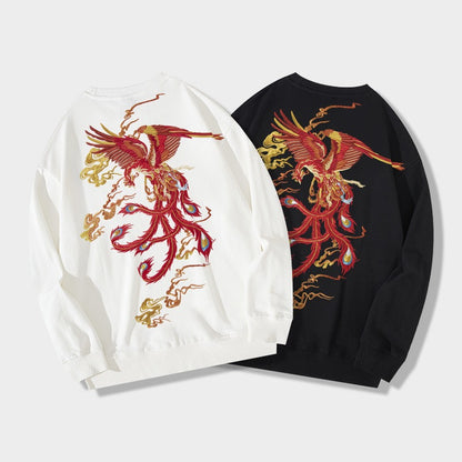 Traditional Chinese Phoenix Embroidery Sweatshirt