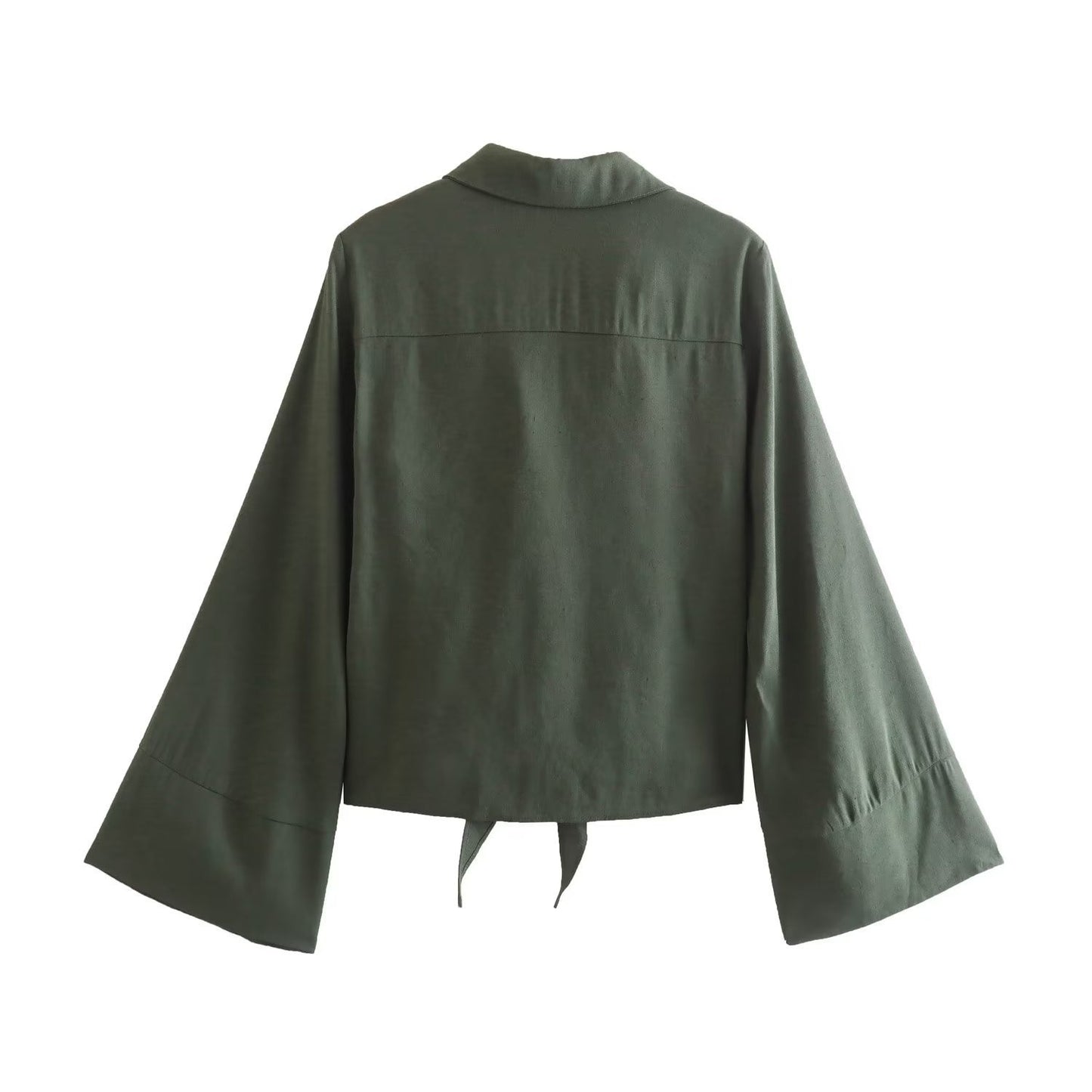 Two-piece Knotted Cropped Shirt and Top+Knotted Skirt
