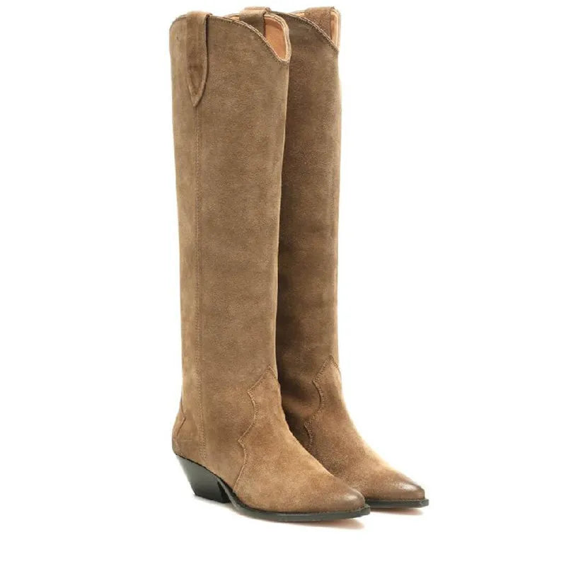 Western Luxe Tall Cowgirl Boots – Pointed Toe, Block Heel