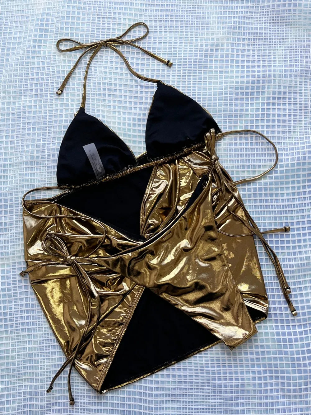Golden Hour Luxe Bikini Set with Matching Sarong