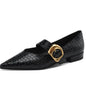 Pendo Croc-Embossed Mary-Jane Pointed Flats