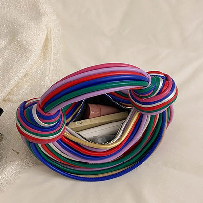 Rainbow Color Noodle Shaped Luxury Designer Purse