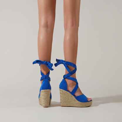 Strappy Espadrille Wedge Sandals - Multiple Colors