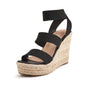 Soleil Elastic Strap Espadrille Wedges