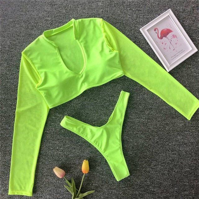 Sun Kissed Long Sleeve Brazilian Bikini Set