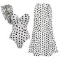 Retro Glam Polka Dot Swimsuit & Skirt Set
