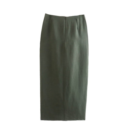 Two-piece Knotted Cropped Shirt and Top+Knotted Skirt