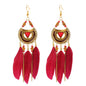 Triangular South Western Style Feather Earrings