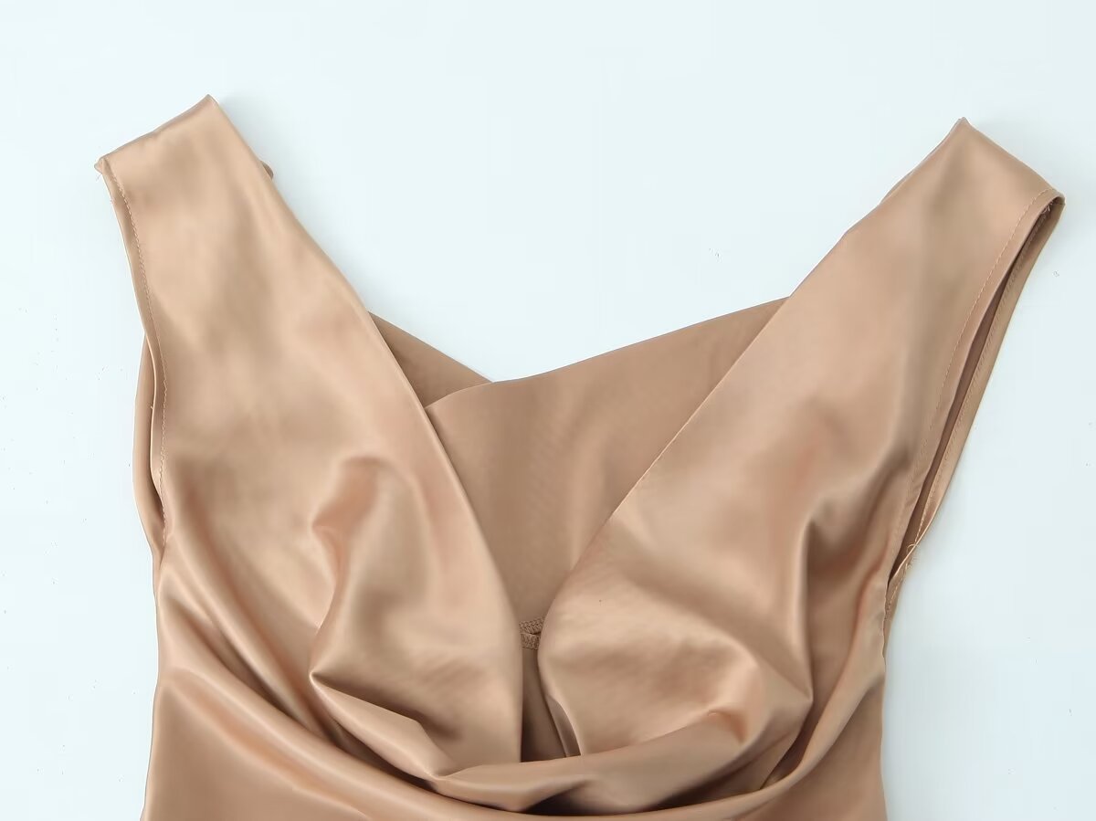 Luxurious Long Backless Satin Dress