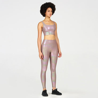 Hot Metallic Two-piece Fitness Set