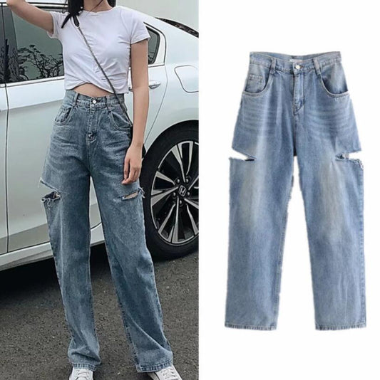 High Waisted Boyfriend Jeans