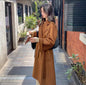 Elegant Long Belted Cashmere Coat for Women