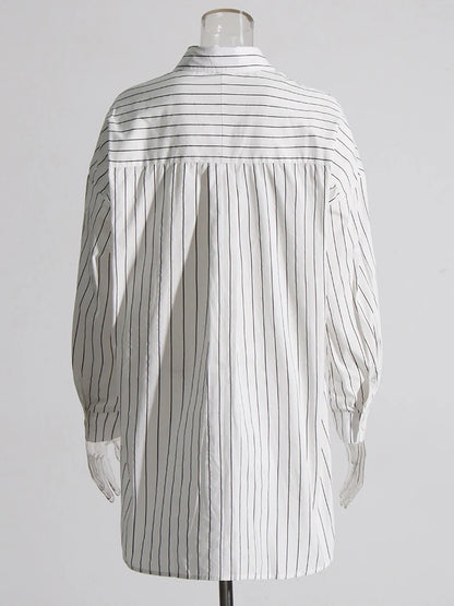 Long sleeved Striped Shirt Dress