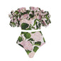Hydrangea Print Ruffle Bikini & Maxi Skirt Set