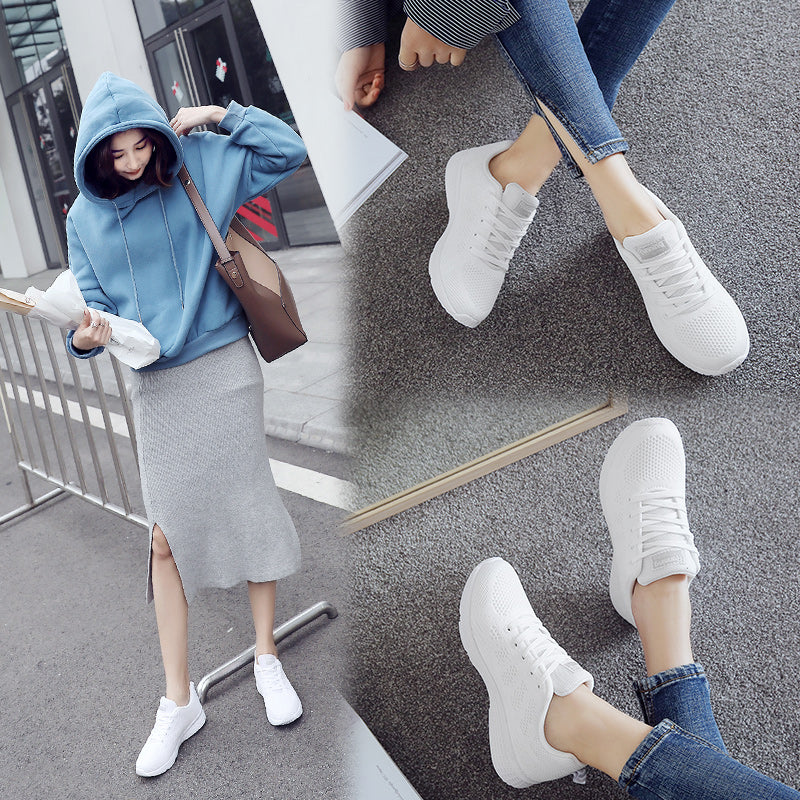 Women's Running Shoes White Woman Sneakers Air Fabric Womens Sport Shoes Women Lightweight Summer Sneakers Mesh