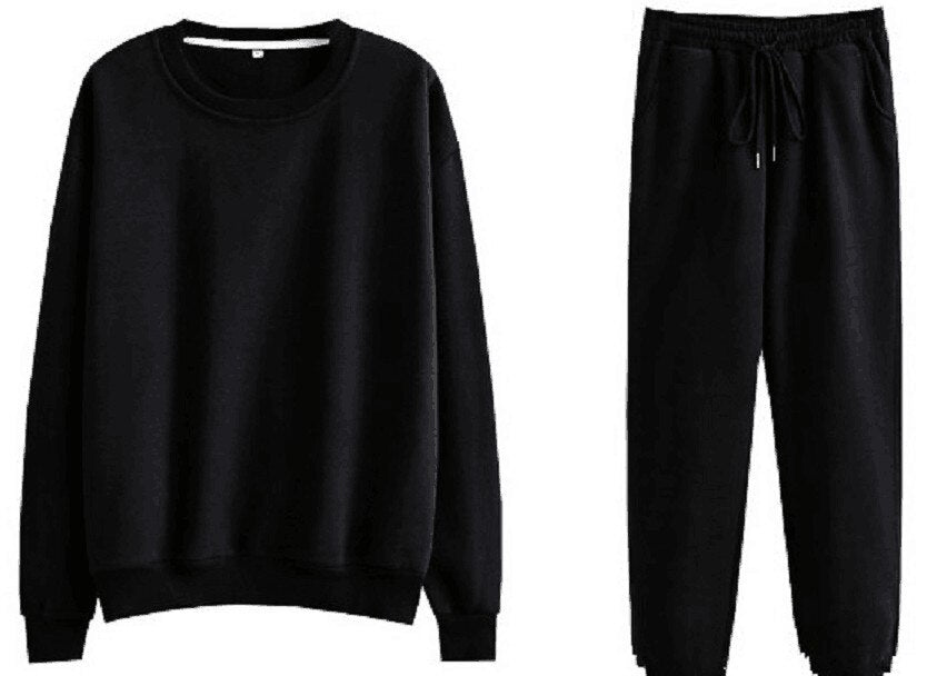 Two-piece Set of Casual Long Sleeves Sweatshirt  and Sweatpants in Multiple Colors