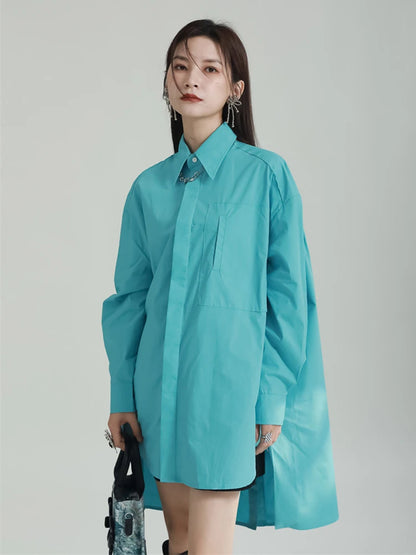 Crisp Cotton Oversized Shirt Dress with Back Tie Detail