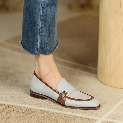 Monica Two-Tone Leather Penny Loafers