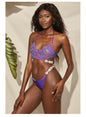 Purple Embellished Luxe Bikini Set