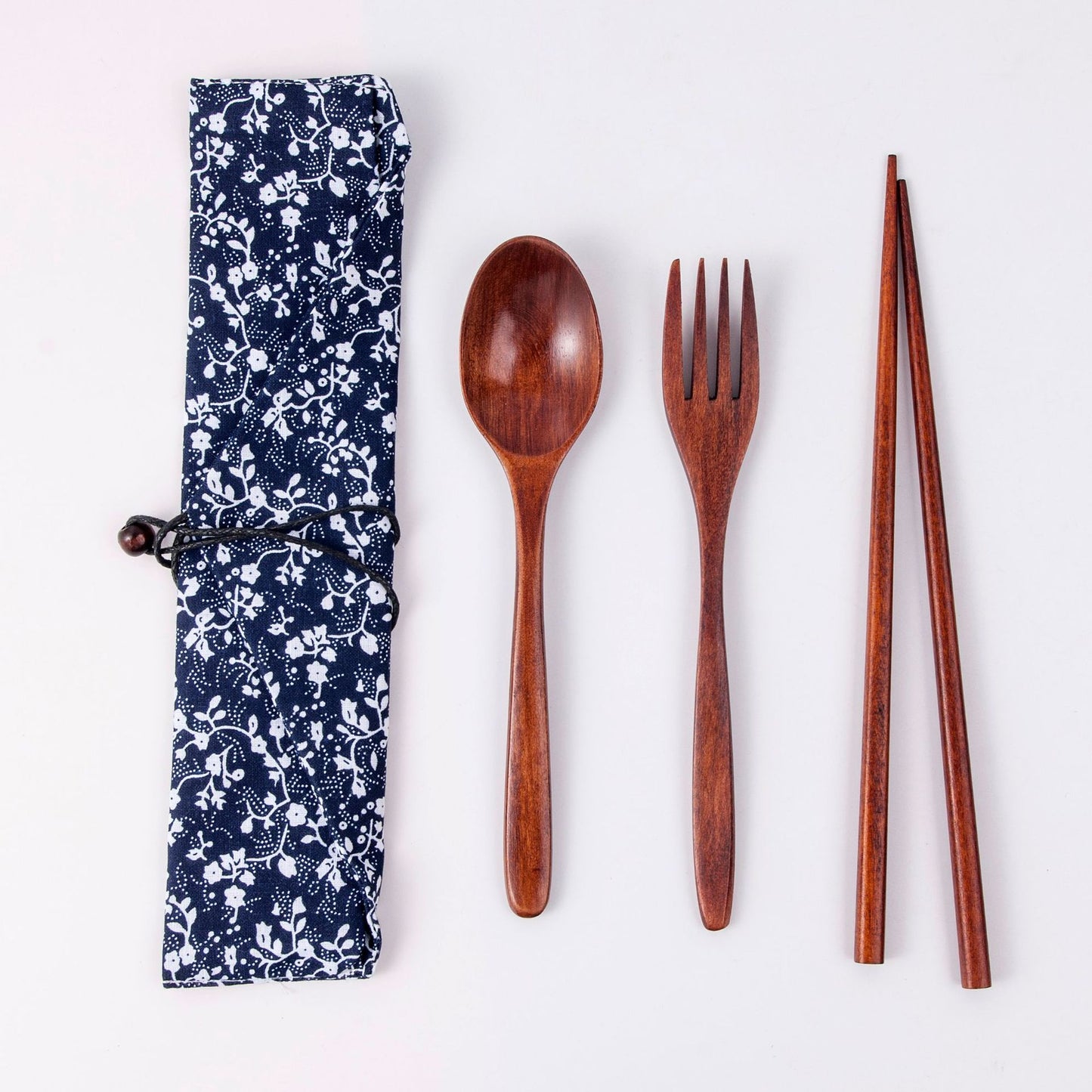 Three Piece Set of Japanese Wooden Tableware, Chopsticks, Spoons,Knife, Fork, Knife