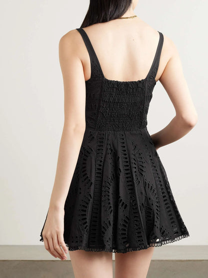 Broderie Anglaise Eyelet Fit-and-Flare Sundress