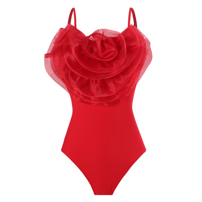 Floral Romance Ruffle One-Piece Swimsuit & Ombre Sarong Set